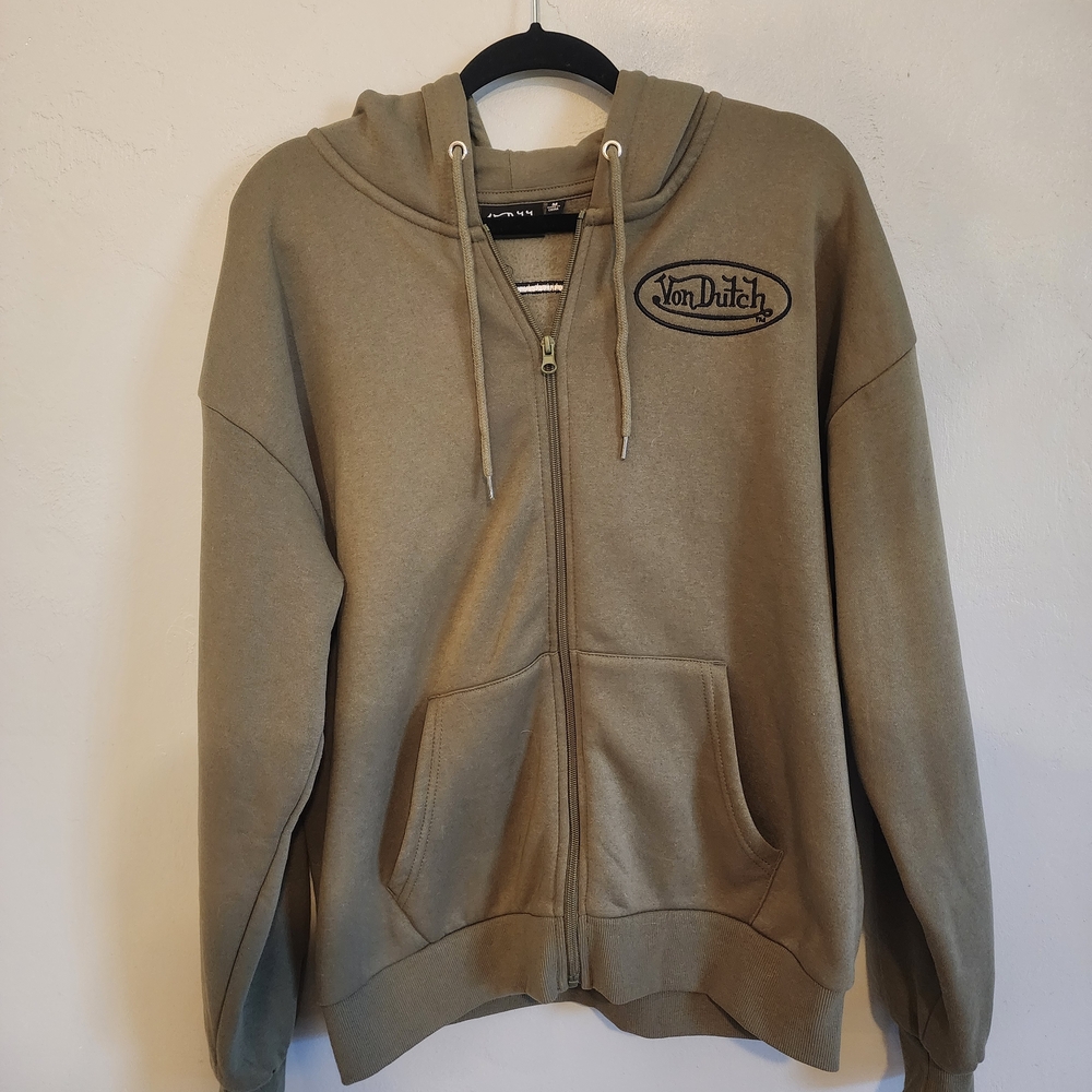 Von Dutch Olive Green Hoodie - Picture 2 of 5